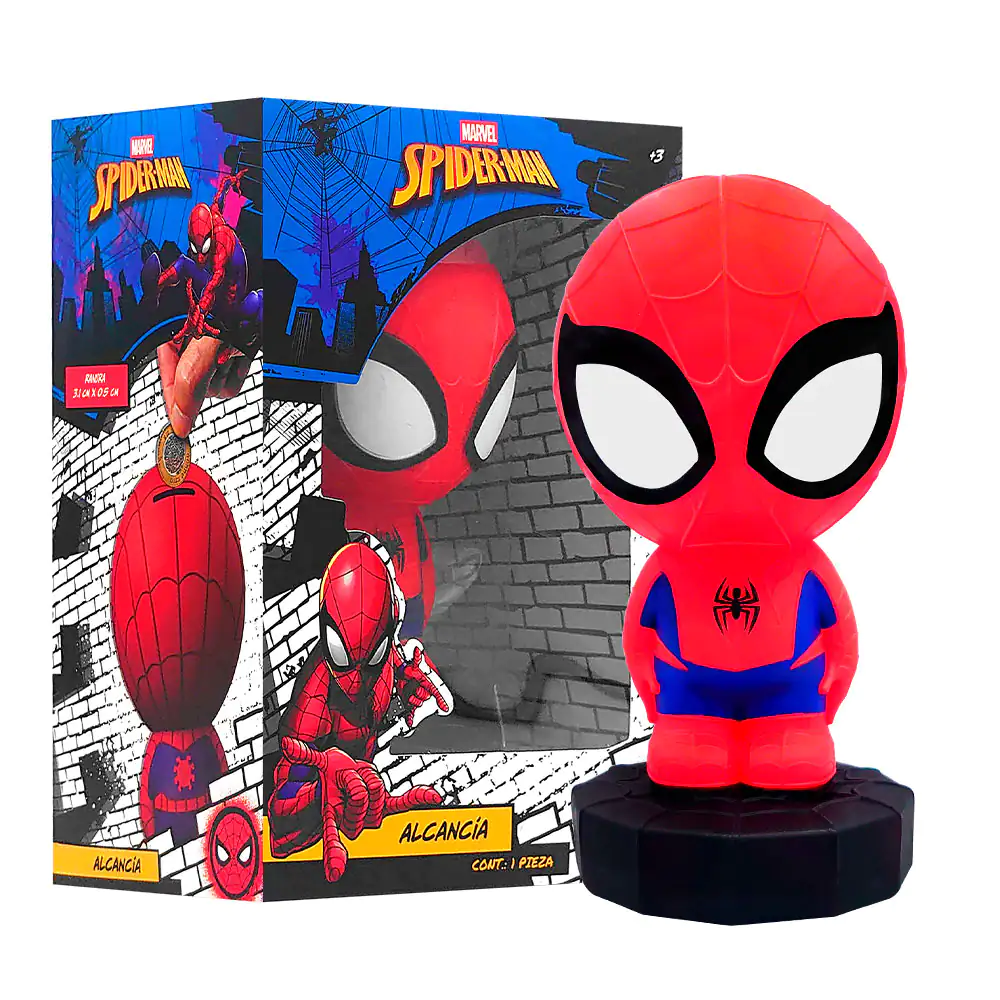 Figura alcancía de plástico con diseño de spiderman de 23cm, ranura 3…