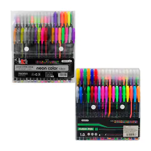 Paquete con 36 plumas de gel color neon punta de 1mm / c023-2 / c024-2