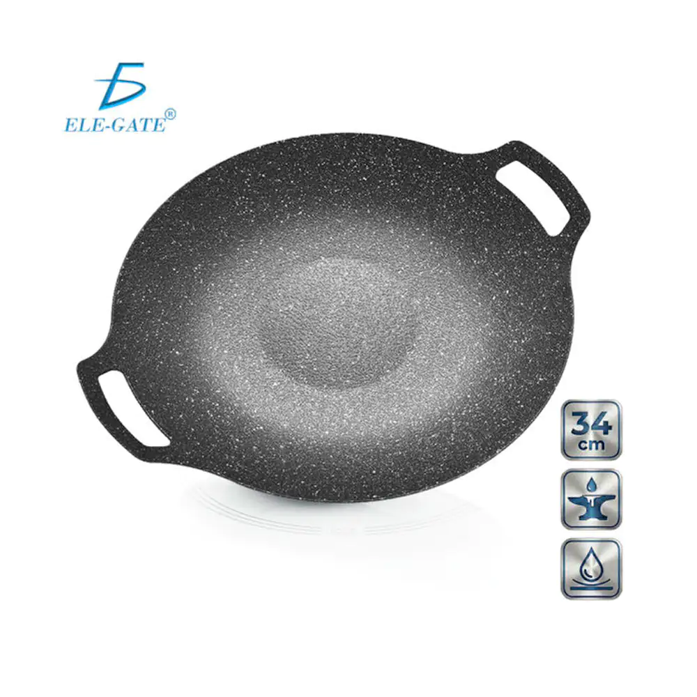 Comal de hierro antiadherente de 34cm con asa metálica / hog.343