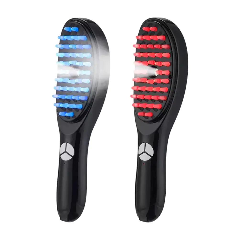 Peine eléctrico para el cuero cabelludo con vapor y luz roja, azul / …