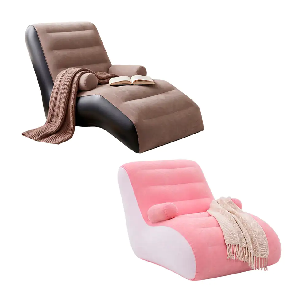 Sillón inflable con diseño ergonómico flocado portátil para interior …
