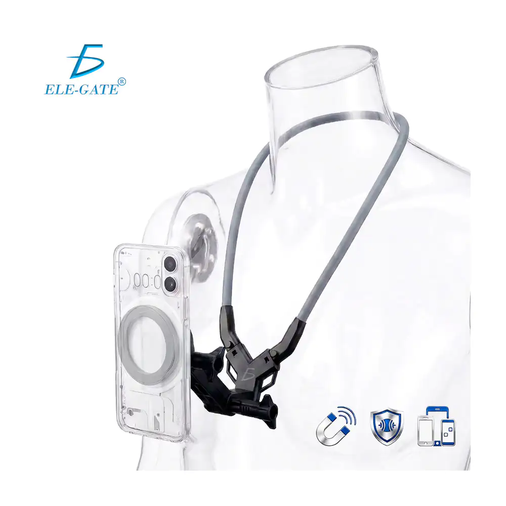 Soporte magnético para el celular ajustable al cuello, plegable y con…