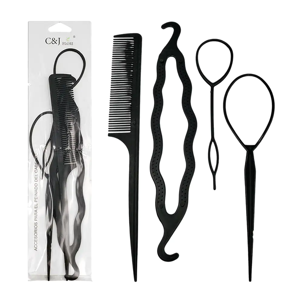 Paquete c&j flori con 4 accesorios para peinar el cabello
