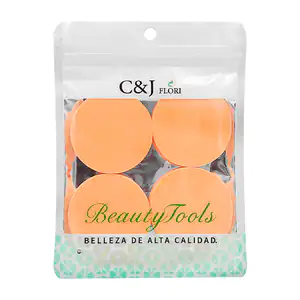 Paquete c&j flori con 4 esponjas circulares aplicadoras de maquillaje