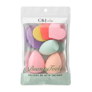 Paquete c&j flori con 7 esponjas aplicadoras de maquillaje en diversa…