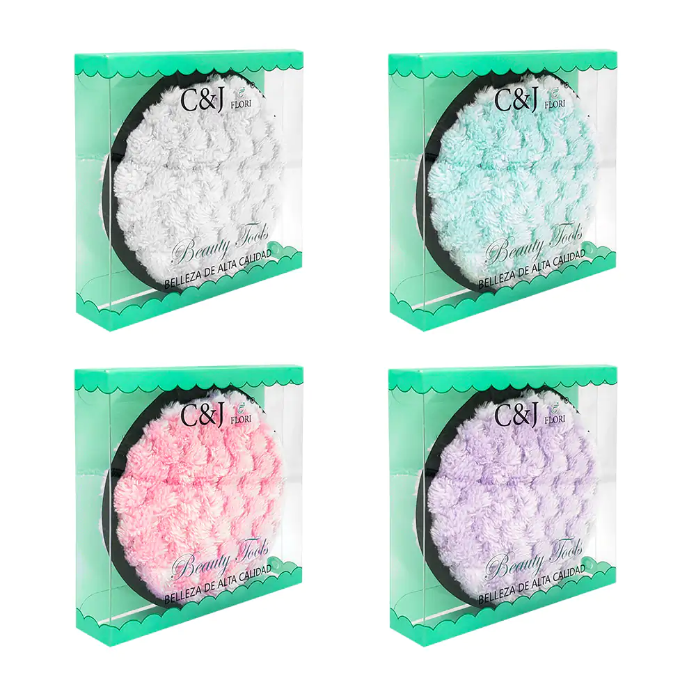 Esponja c&j flori afelpada de doble cara para la limpieza facial, var…