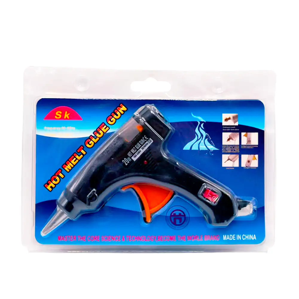 Pistola eléctrica sk de silicón con potencia de 20w y botón de encend…