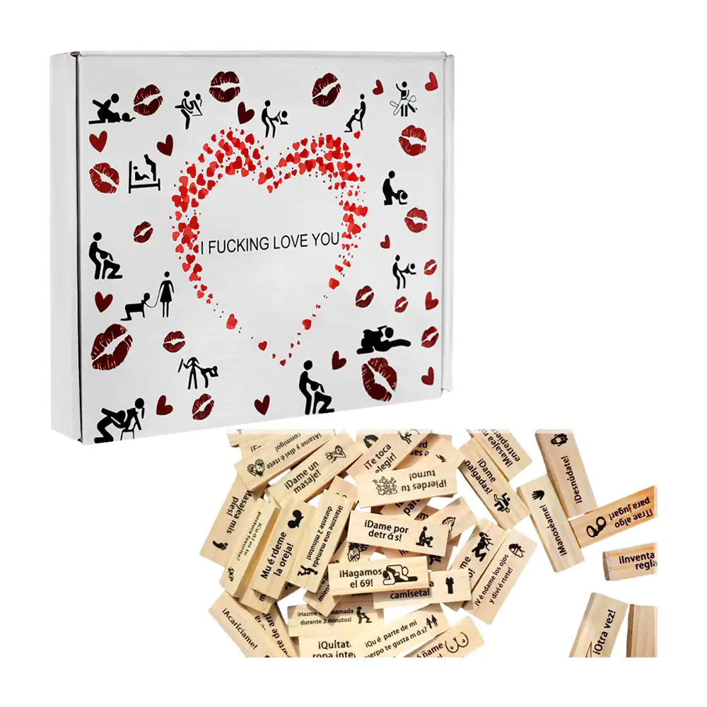 Juego sexual de mesa tipo jenga con 48 bloques de madera / jengasex