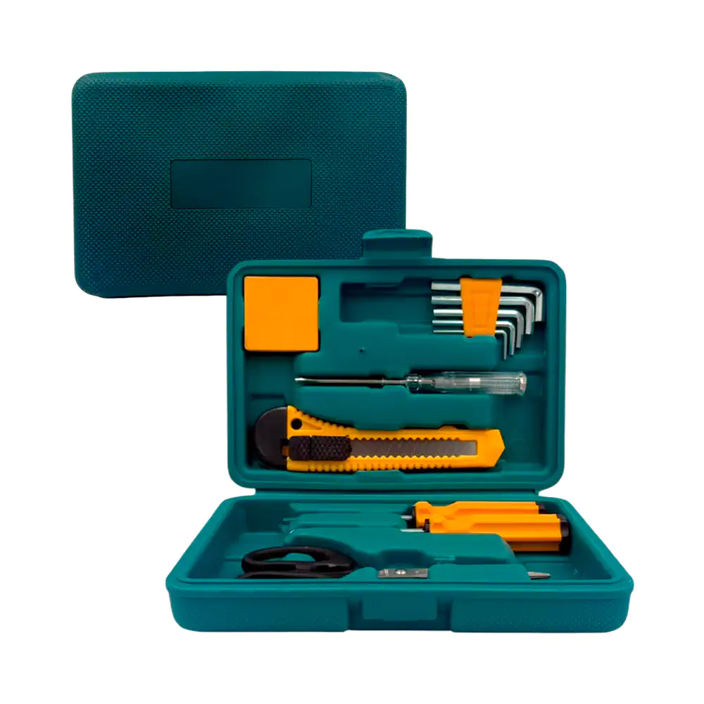 Estuche con 7 herramientas, tijeras, desarmadores, navajas, llaves al…