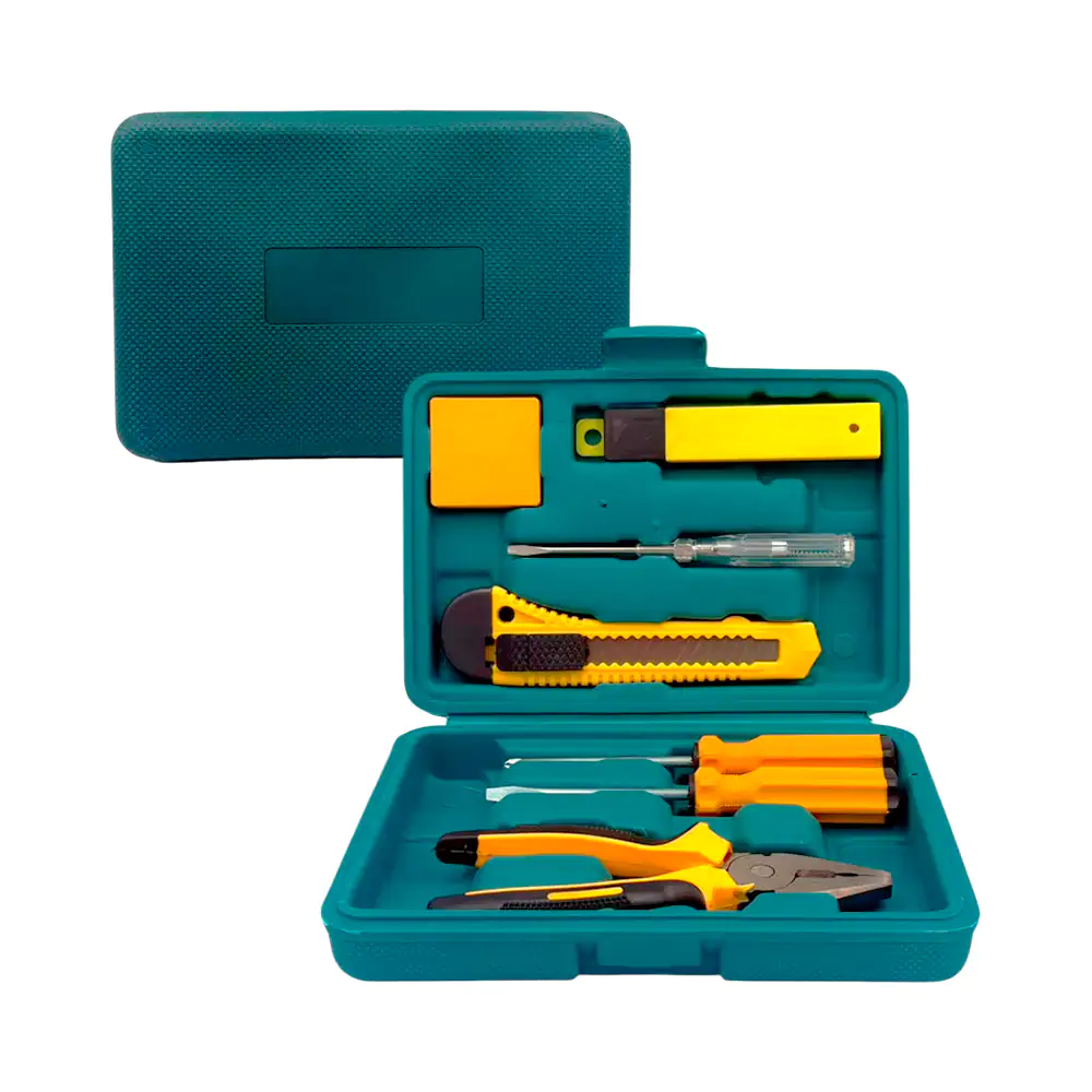 Estuche con 6 herramientas, desarmadores, pinzas, flexometro, cutter …