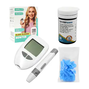 Máquina medidora de glucosa con monitor digital + bote de pruebas y d…