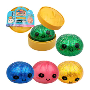 Squeeze misterioso en forma de dumpling con carita kawaii y estuche t…