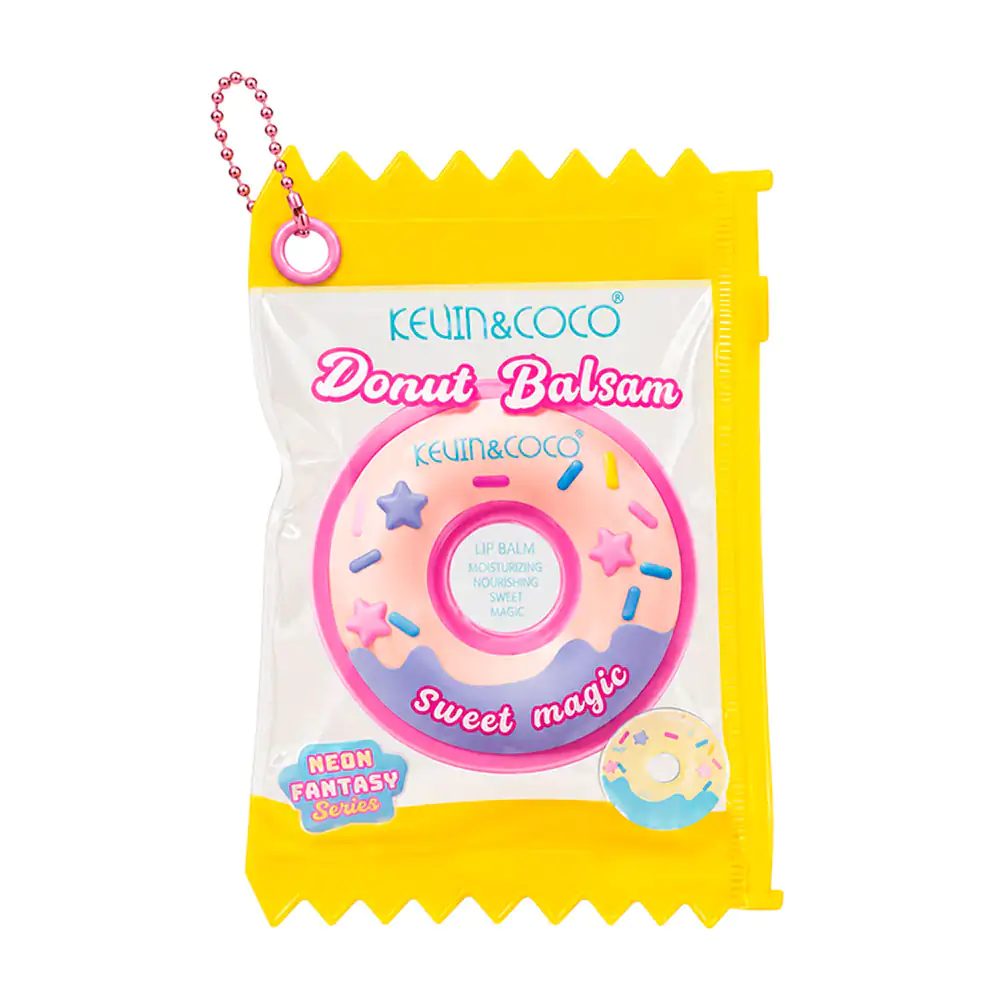 1pz bálsamo kevin&coco en forma de dona con chispas y fragancia, neon…