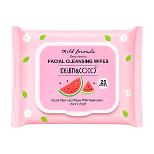 Paquete con 25 toallitas limpiadoras faciales con extracto de sandía …