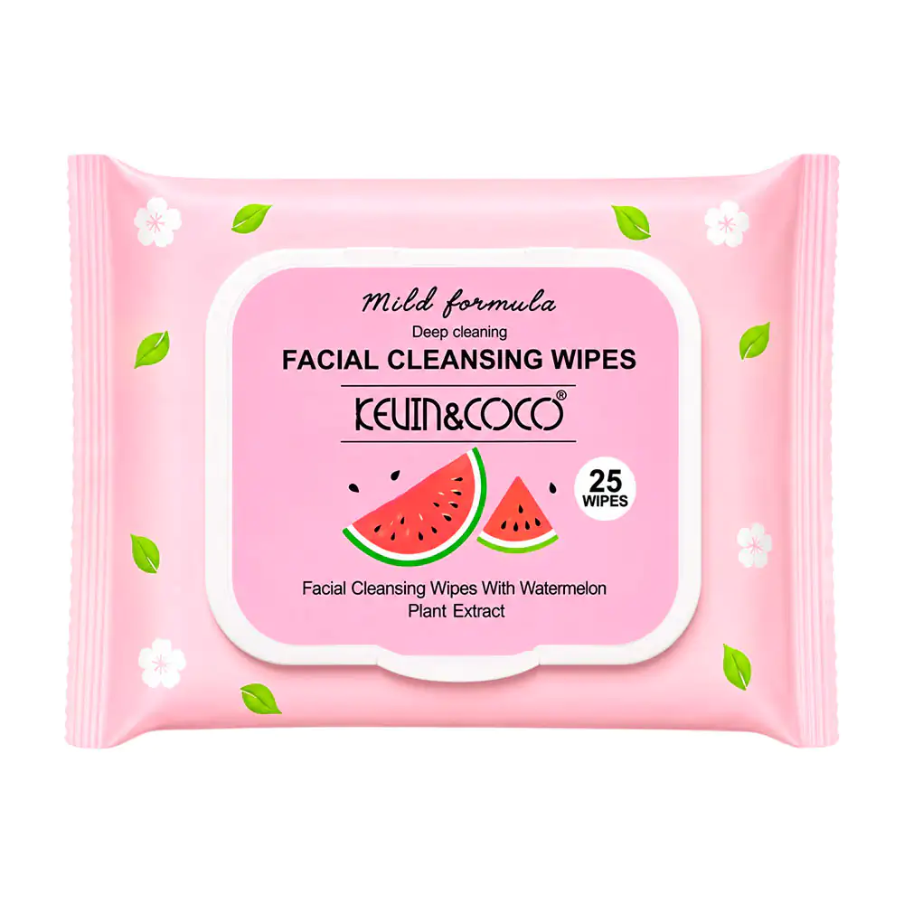 Paquete con 25 toallitas limpiadoras faciales con extracto de sandía …