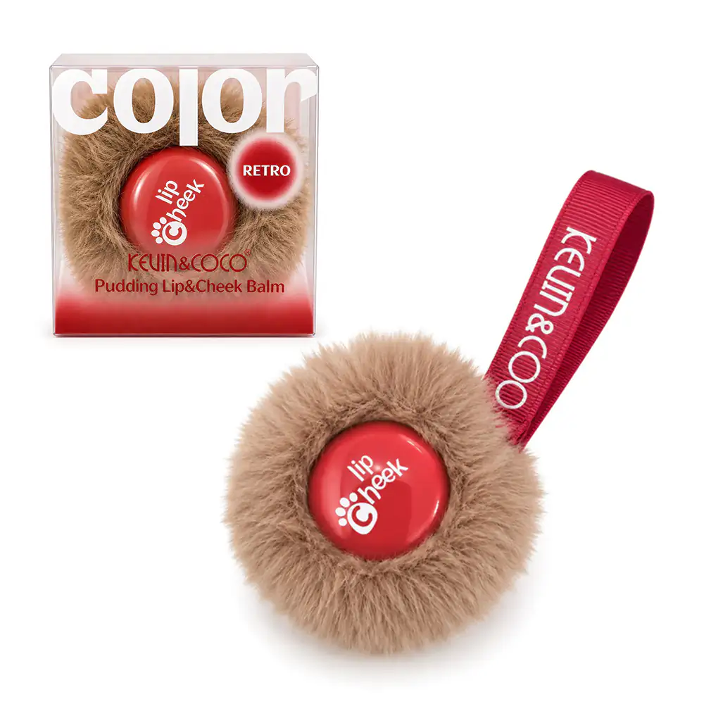 Bálsamo con textura tipo pudin para labios y mejillas en color retro …