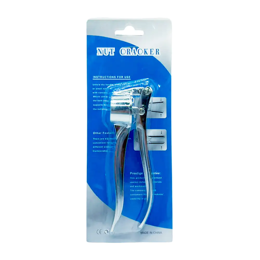 Blíster con exprimidor - triturador de ajo metálico de 15cm