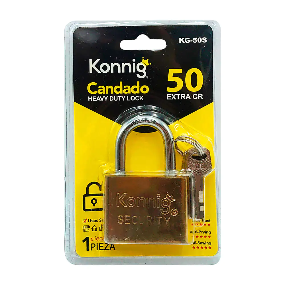 Candado de seguridad de 50mm reforzado con arco de acero y resistente…