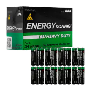 Caja con 24 pilas - baterías aaa en blíster de 4pz, energy konnig / k…