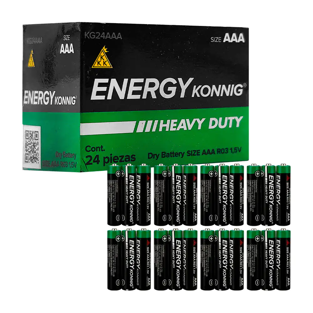 Caja con 24 pilas - baterías aaa en blíster de 4pz, energy konnig / k…