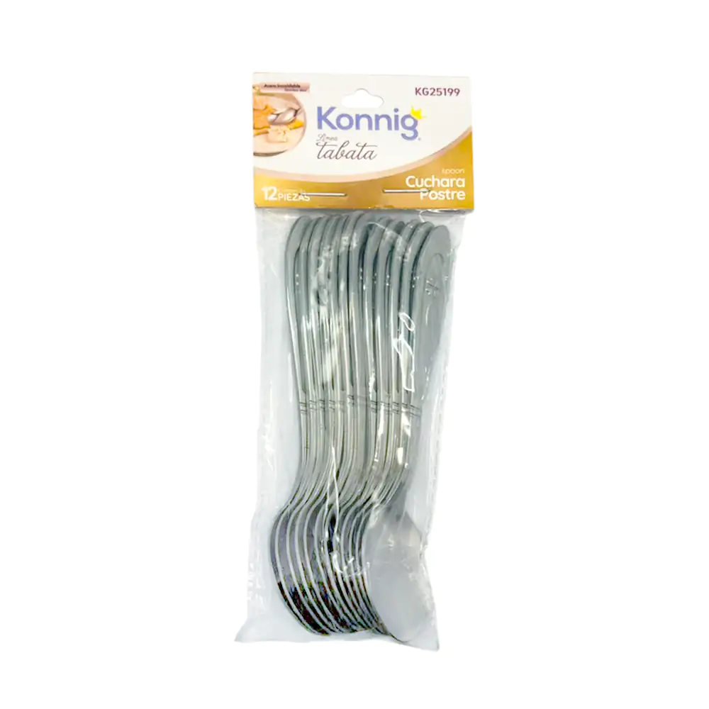 Paquete de 12 mini cucharas para postre en acero inoxidable con graba…