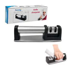 Afilador de cuchillos de acero inoxidable con agarradera y base antid…