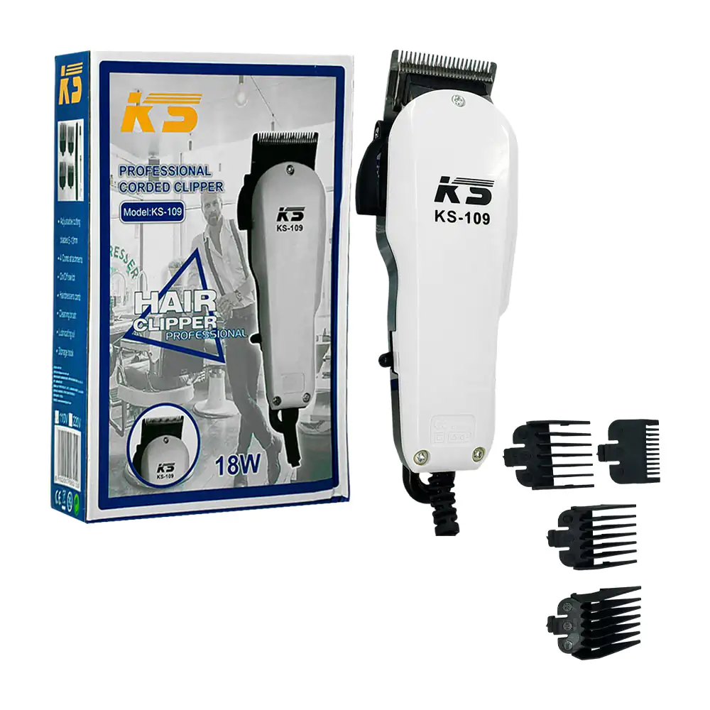 Máquina para afeitar y cortar cabello ks de 18w + accesorios / ks-109