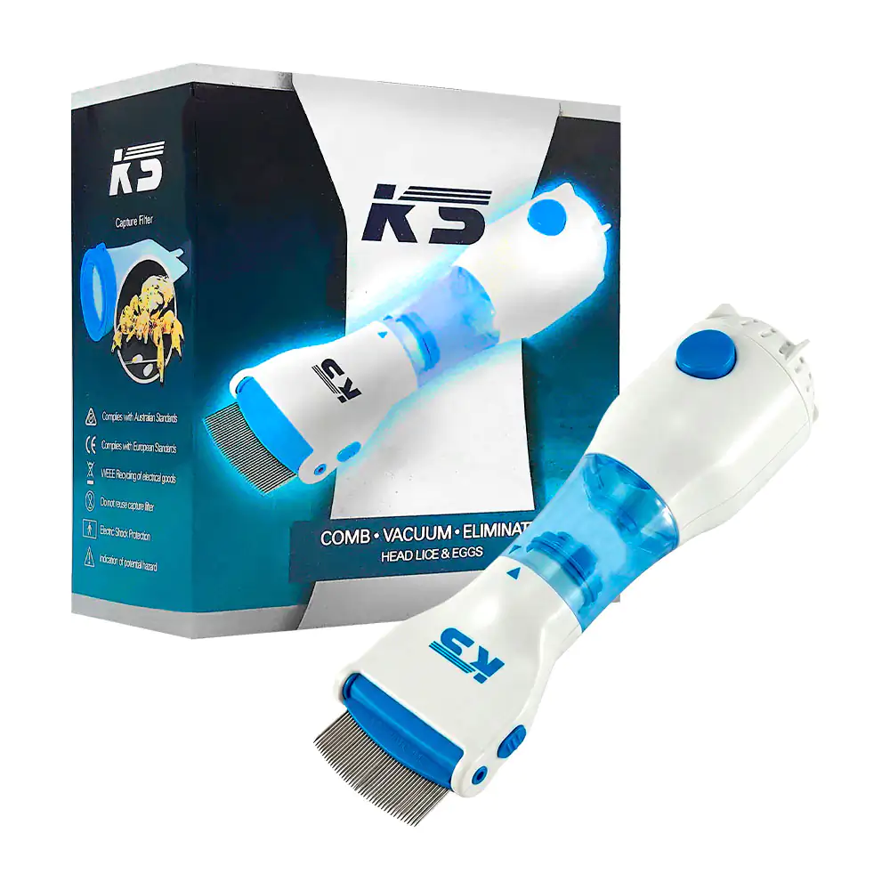 Peine aspiradora ks para eliminar piojos y liendres con doble filtro