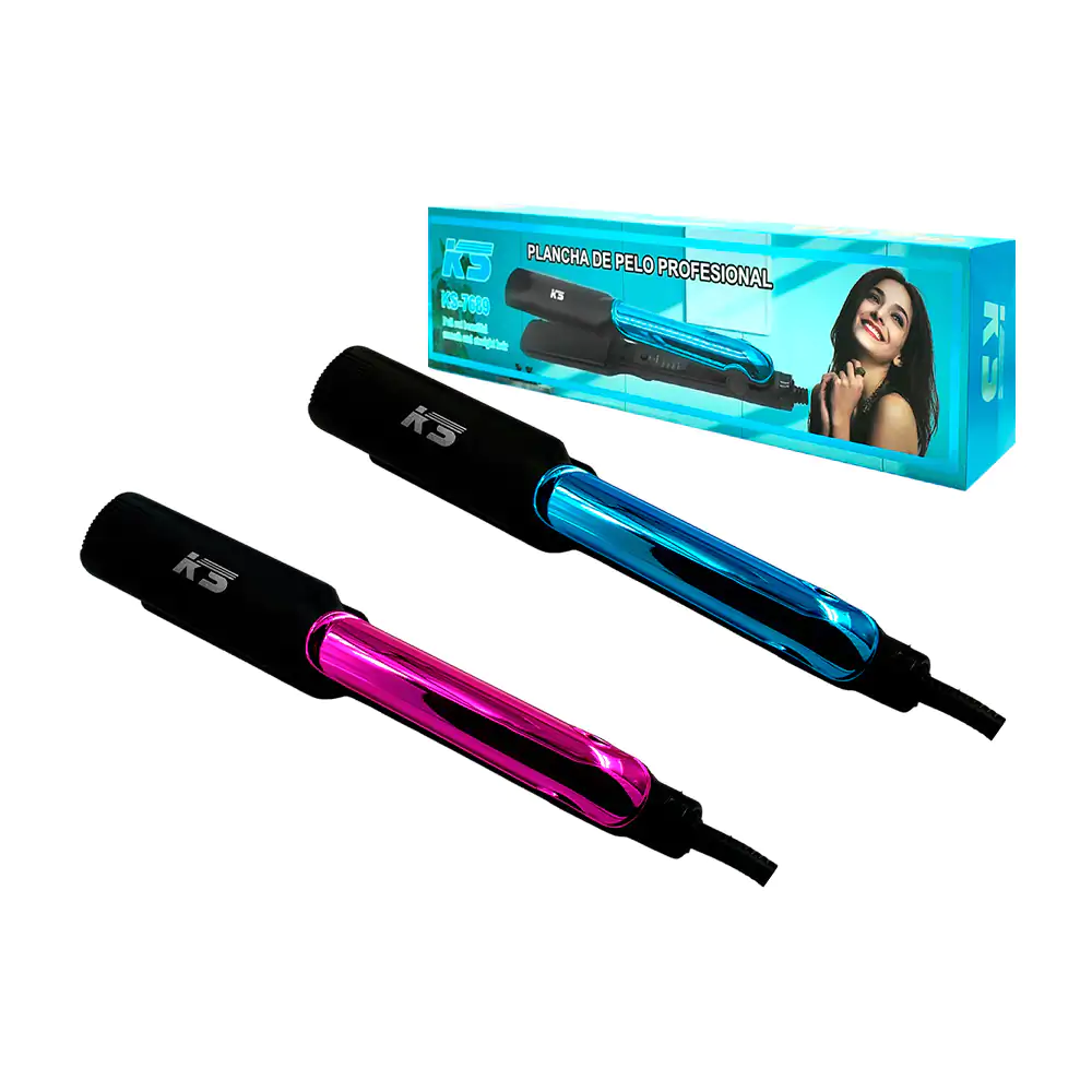 Plancha alisadora ks con 4 niveles de temperatura para el cabello / k…