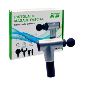 Masajeador recargable ks tipo pistola con 4 cabezales intercambiables…