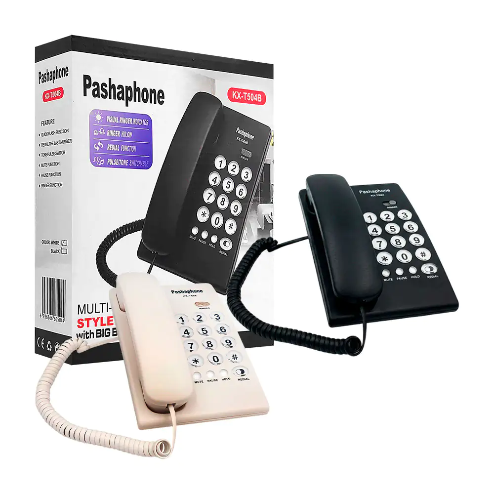 Teléfono alámbrico de casa pashaphone, variedad de colores / kx-t504b