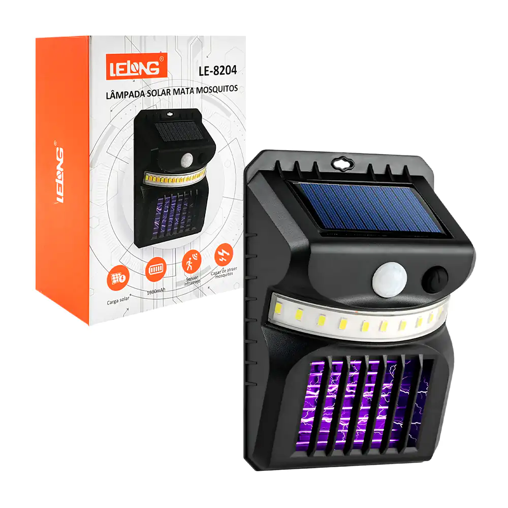 Lámpara de pared mata mosquitos con panel solar y sensor infrarrojo, …