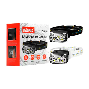 Lámpara tipo minero rectangular con varios modos de luz y sensor de m…