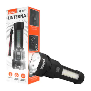 Lámpara de mano recargable con varios modos de luz, indicador de bate…