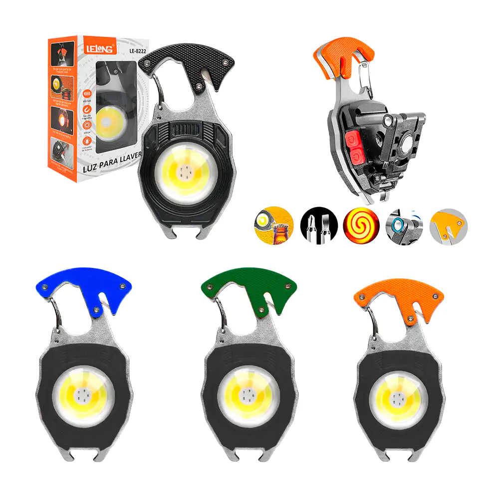 Lámpara recargable estilo llavero con varios modos de luz e indicador…