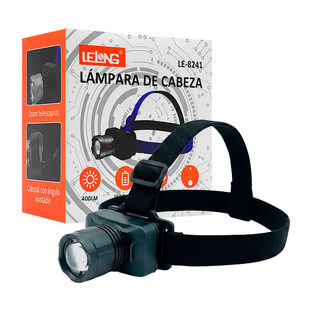 Lámpara tipo minero recargable con 4 tonos de luz y foco telescópico,…