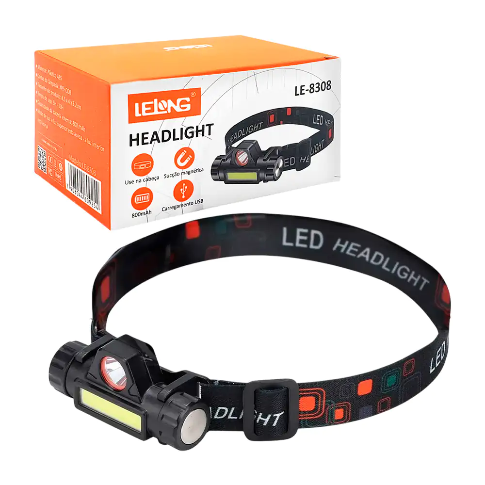 Lámpara tipo minero recargable con 2 modos de luz, magnética + banda …