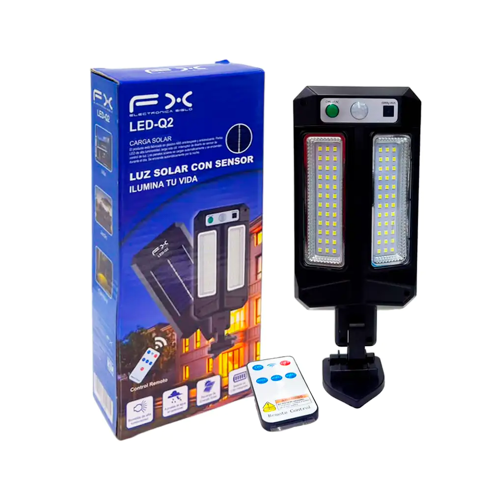 Lámpara led fx de jardín con sensor de movimiento y panel solar + con…