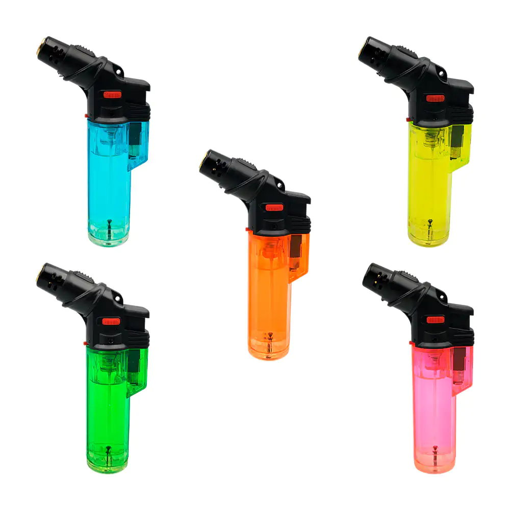 1pz encendedor tipo soplete, recargable con botón de seguridad, varie…