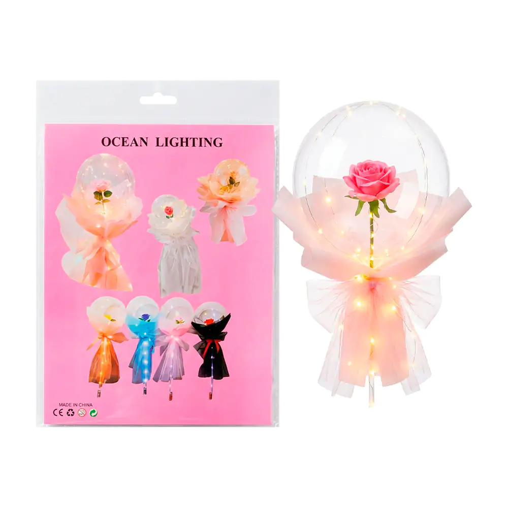 Arreglo rosa artificial con serie luz led de pilas + listón just for …