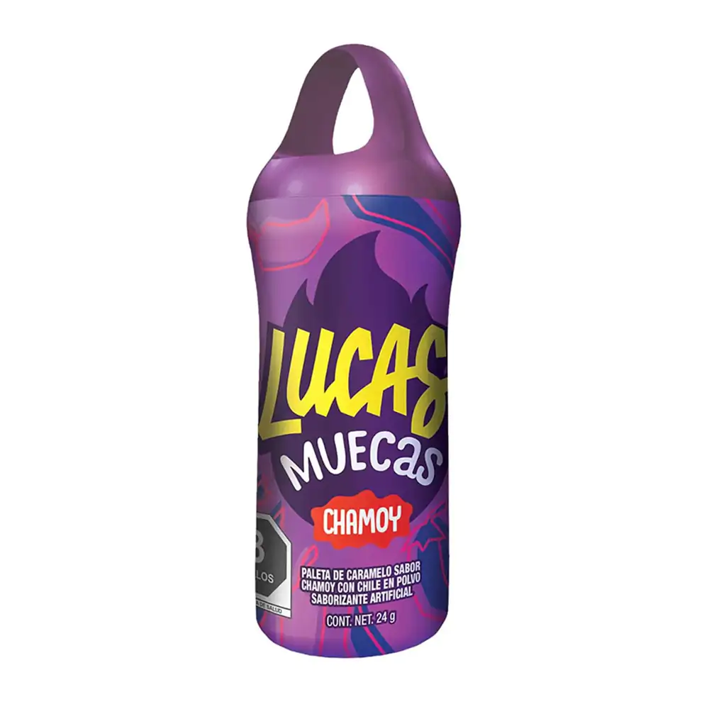 Lucas muecas sabor chamoy con chile en polvo, 24g / lucas-cha