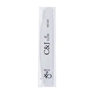 Lima plana c&j flori para uñas con diseño semi curvo de 18cm, 180/240