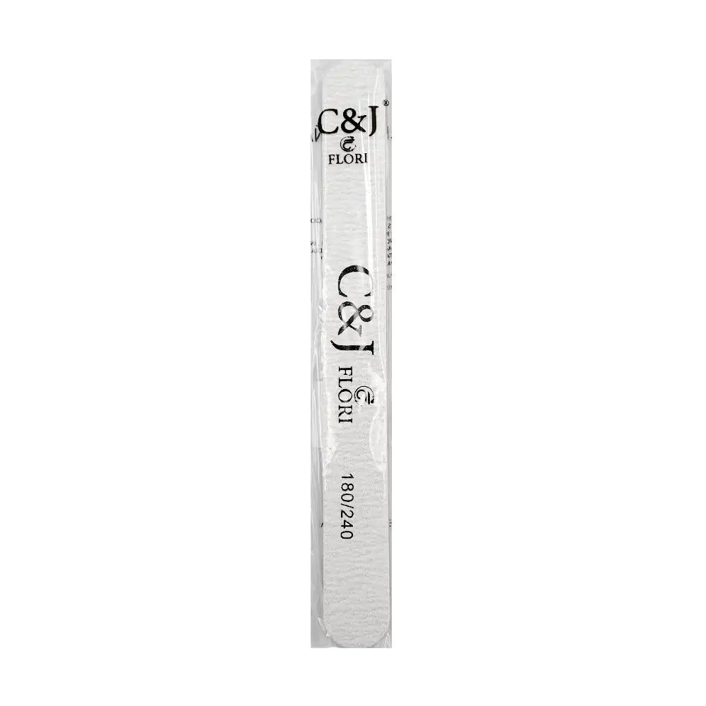 Lima alargada c&j flori para uñas en forma cilíndrica de 18cm, 180/240
