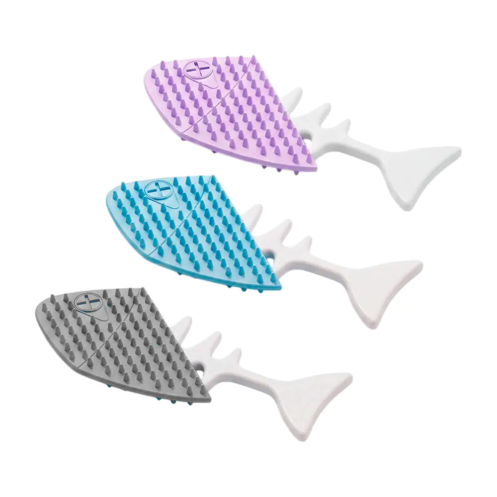 Cepillo en forma de pez multifuncional para eliminar el pelo de masco…