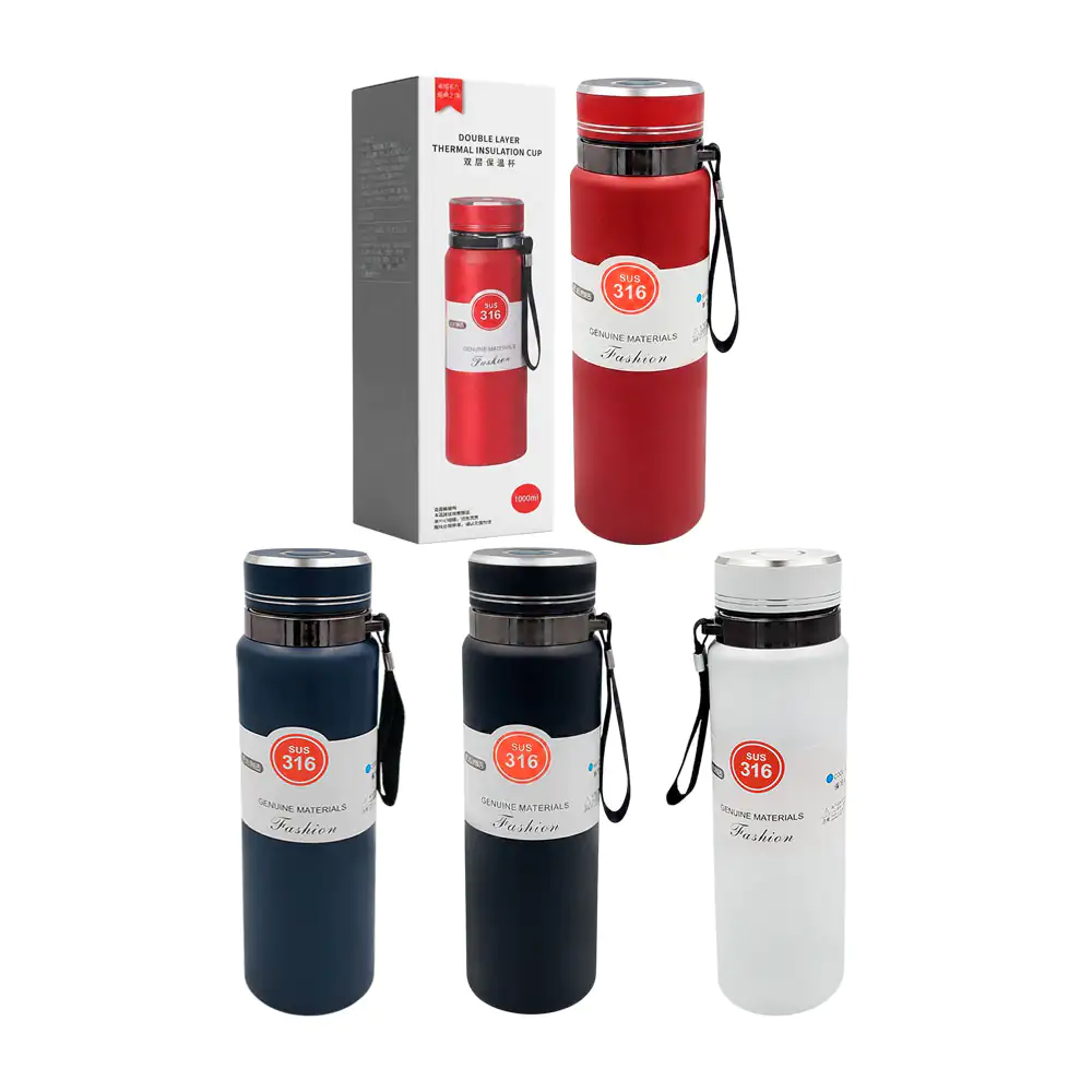 Termo de acero inoxidable con capacidad de 1000ml, infusor, cierre he…