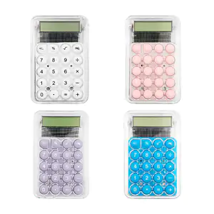 Mini calculadora transparente de bolsillo, multifuncional y 8 dígitos…