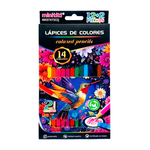 Estuche minitiki con 14 colores de madera premium con borrador, varie…