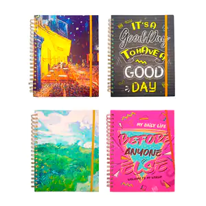 Cuaderno profesional de pasta dura con 200 hojas, espiral doble metál…
