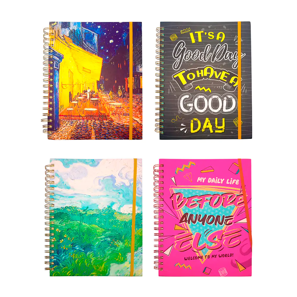 Cuaderno profesional de pasta dura con 200 hojas, espiral doble metál…