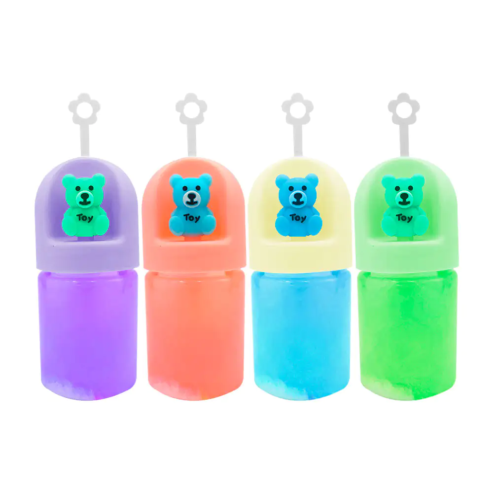 Bote pequeño de slime con glitter + decoración de osito, variedad de …
